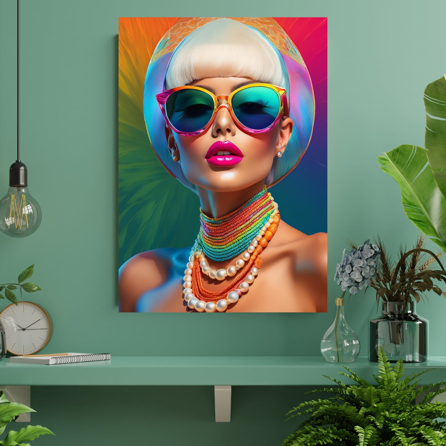 Woman with pink lips / 80 x 60 cm