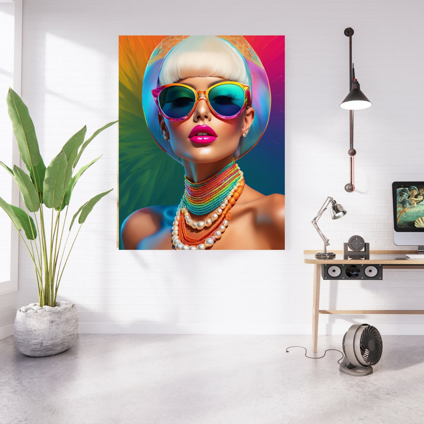 Woman with pink lips / 80 x 60 cm