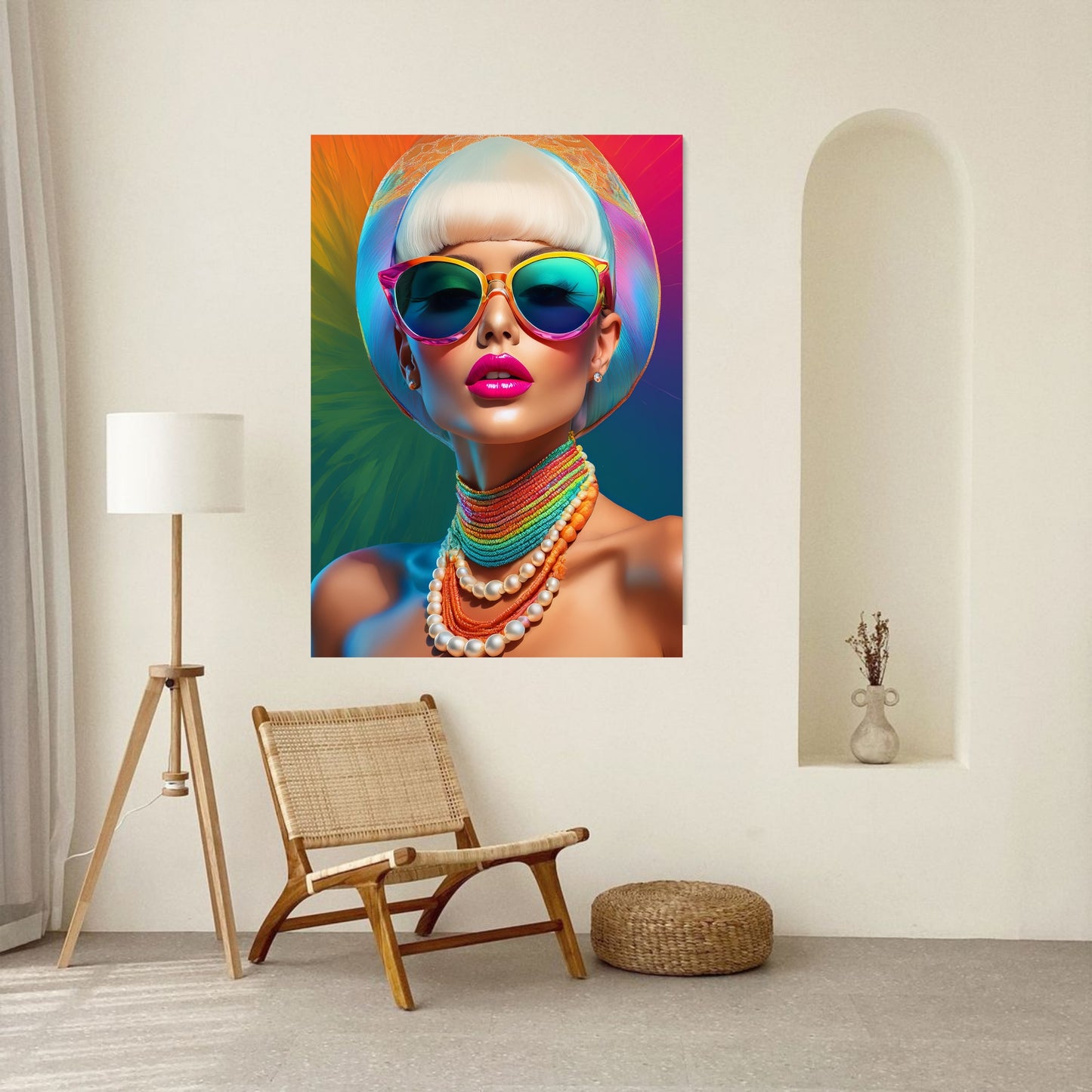 Woman with pink lips / 80 x 60 cm
