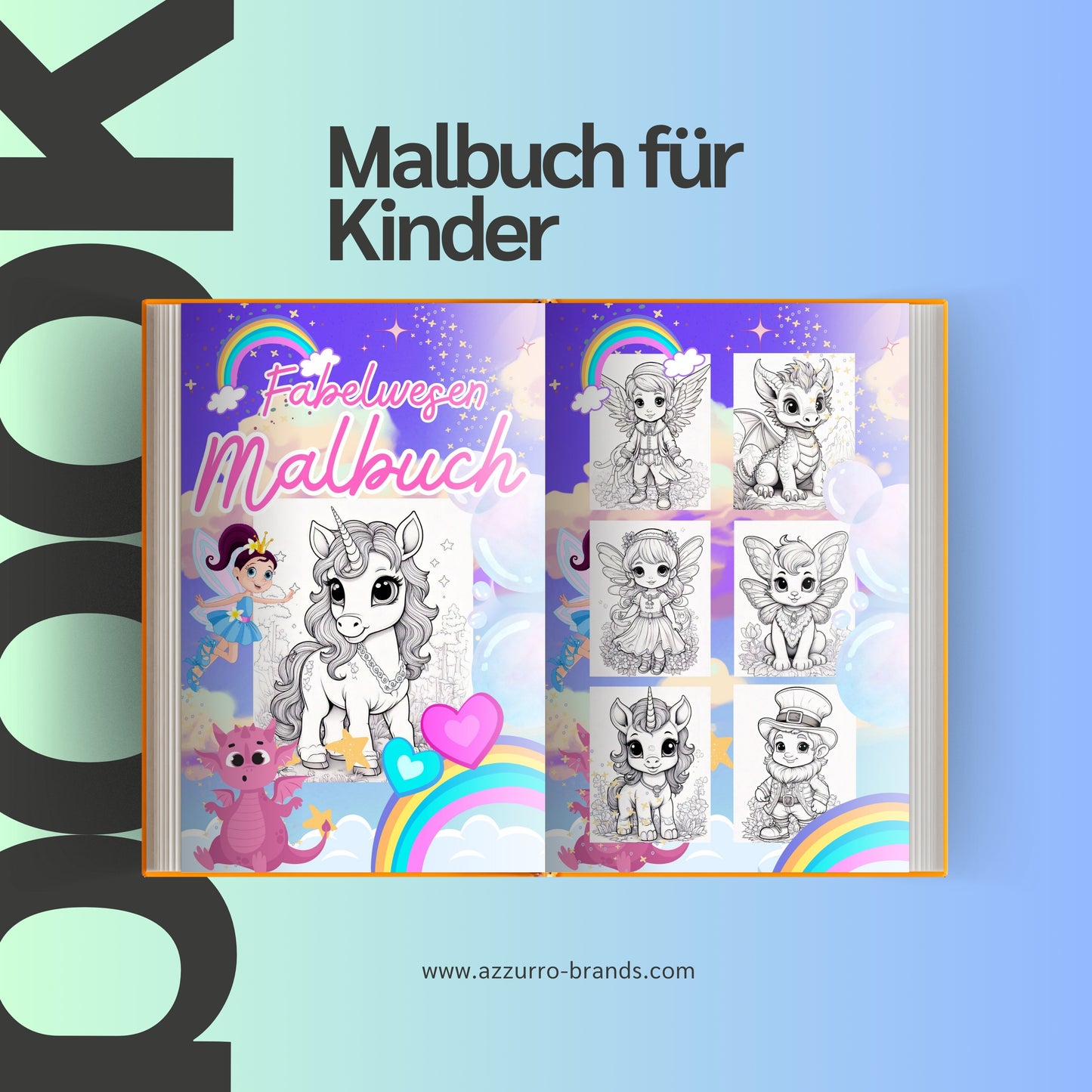 Malbuch für Kinder -Fabelwesen