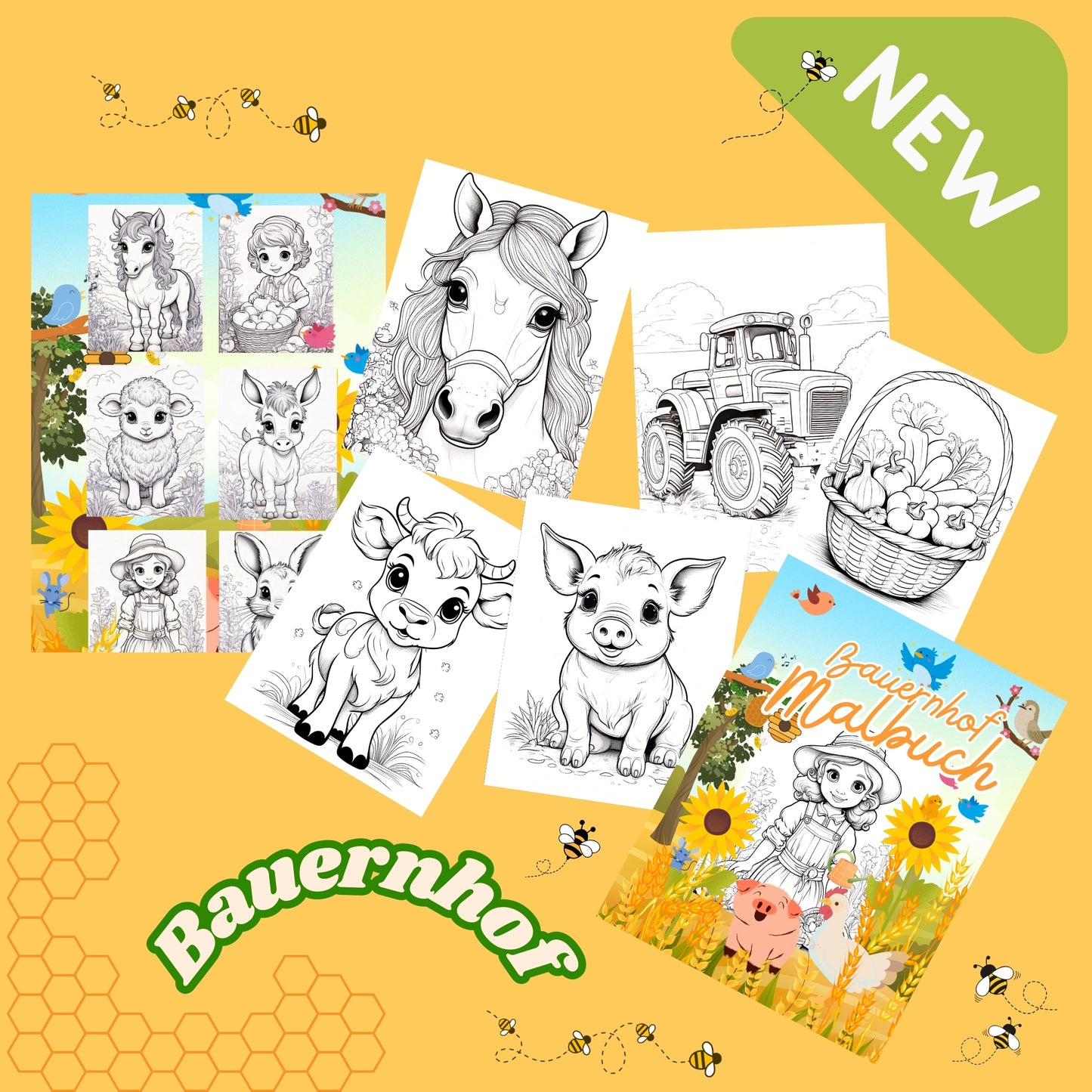 Livre de coloriage pour enfants - Ferme