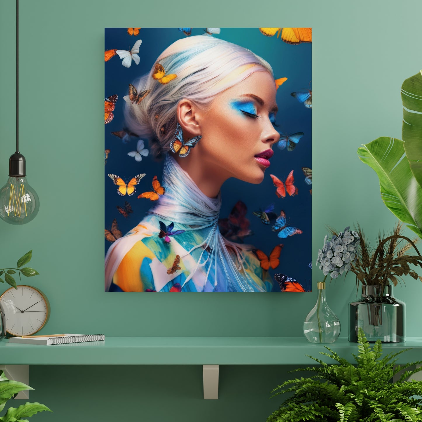 Woman with butterfly / 80 x 60 cm