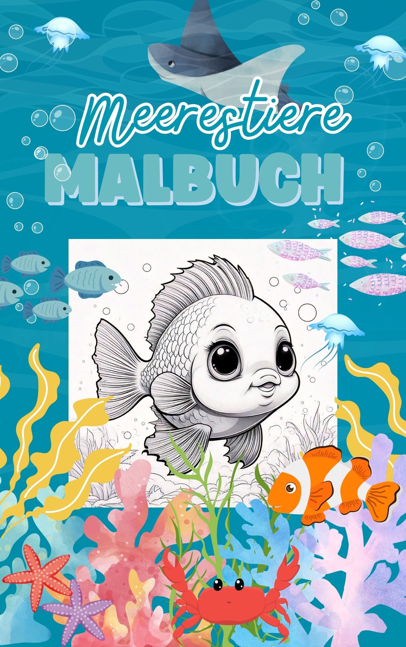 Malbuch für Kinder - Meerestiere