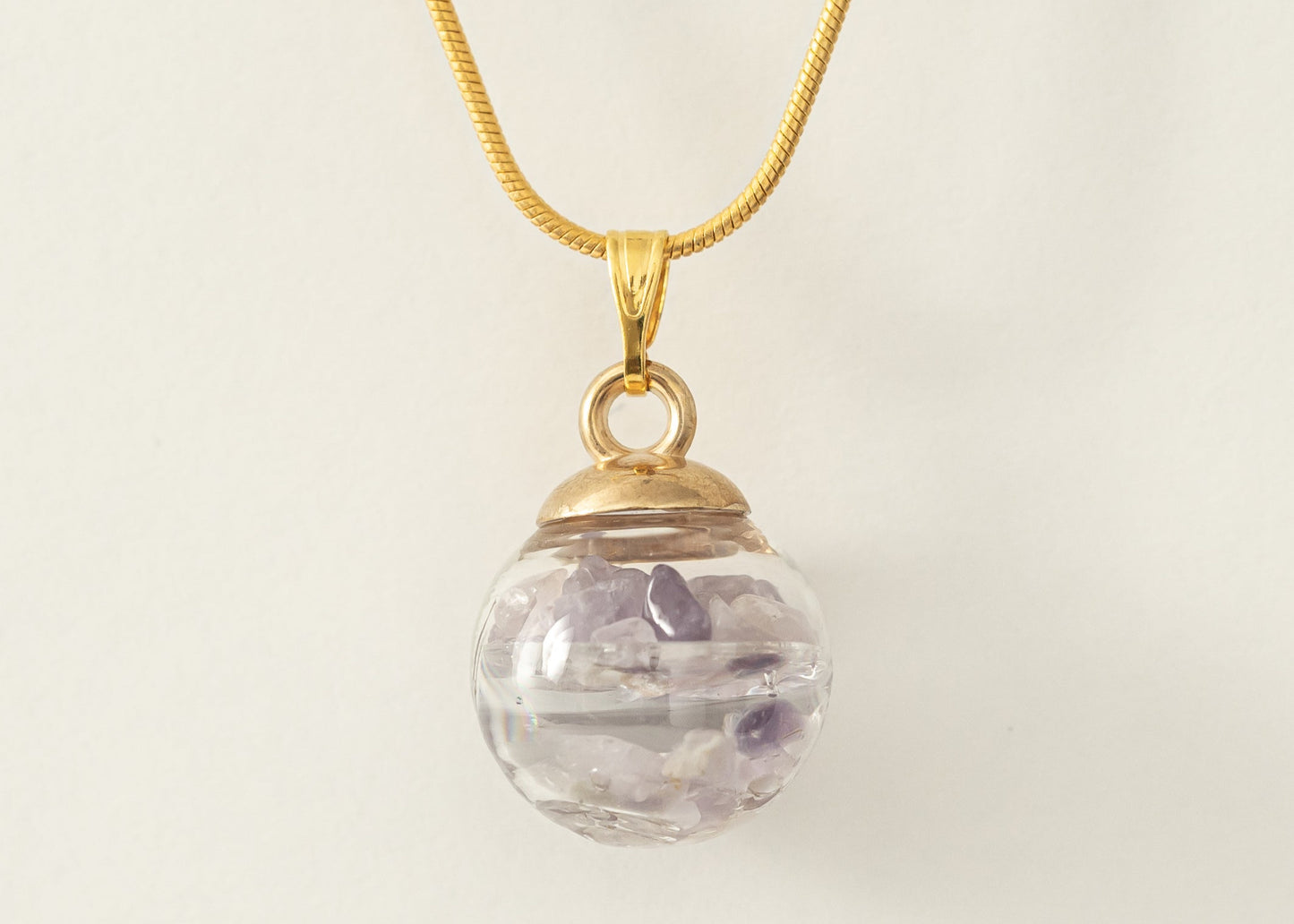 Perle Amethyst, gold, handmade
