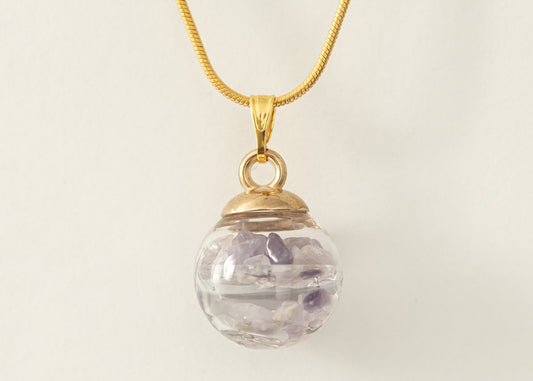 Perle Amethyst, gold, handmade