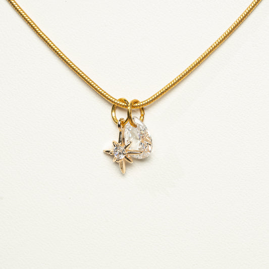 Kette mit Zirkonia und kleinem Stern, handmade