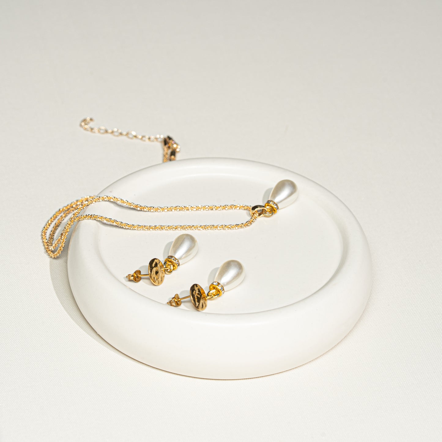 Set weisse Perlen, handmade