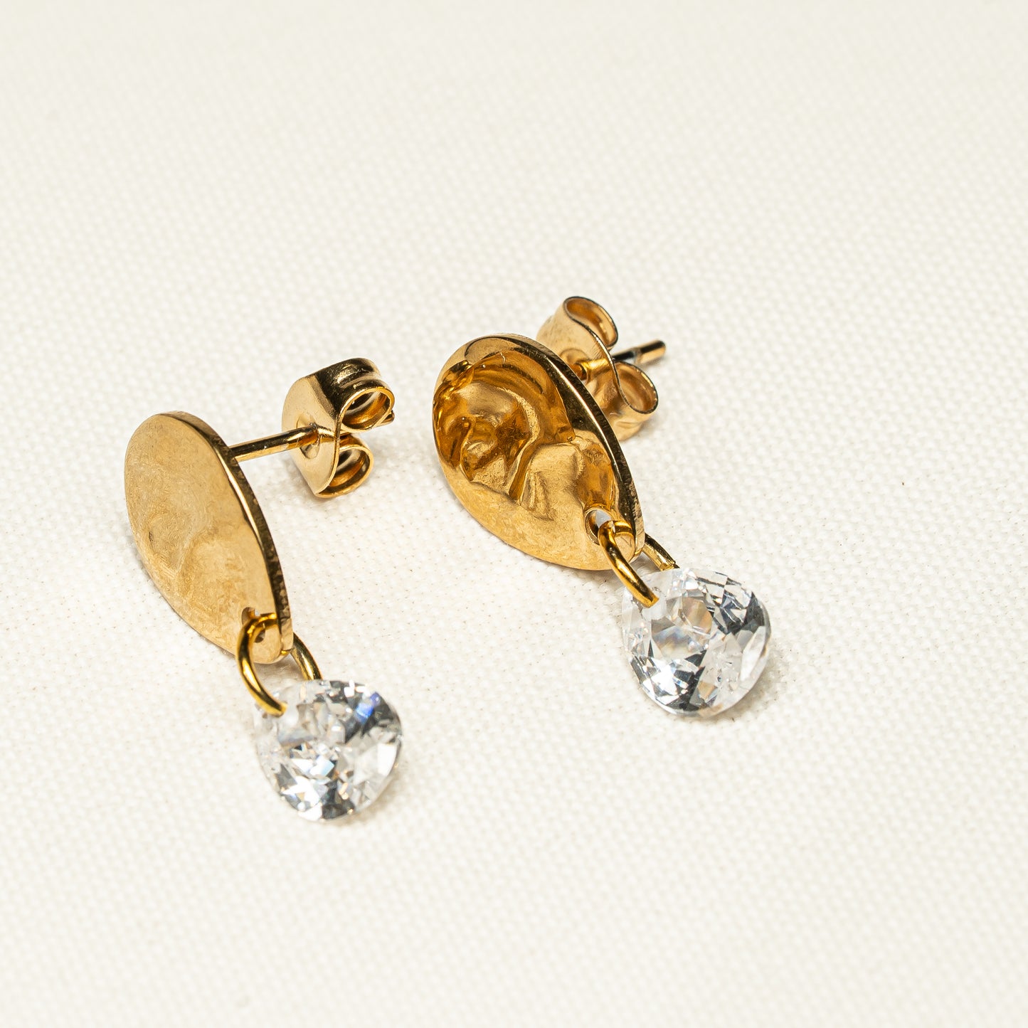 Set Zirkonia, Kette und Ohrringe, handmade
