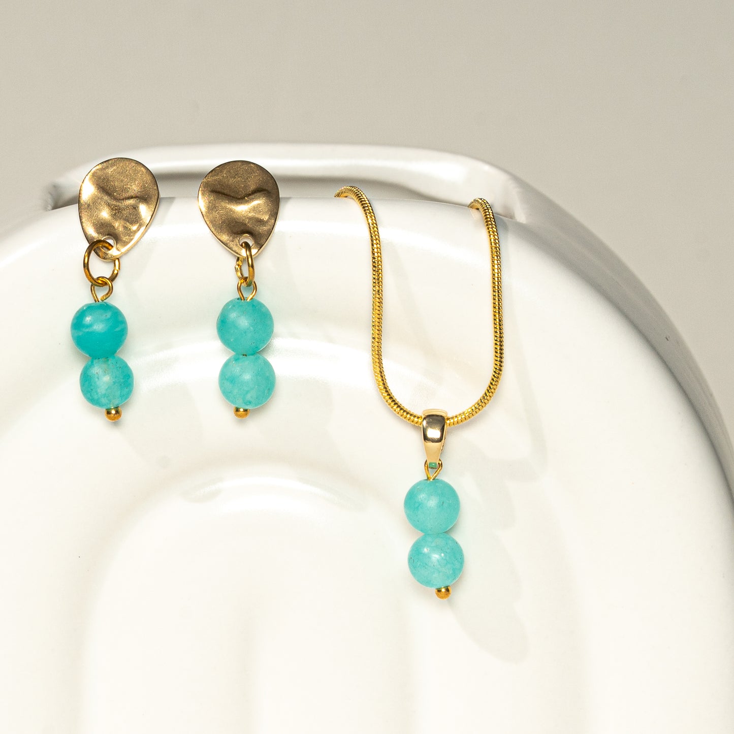 Set Aquamarin, handmade