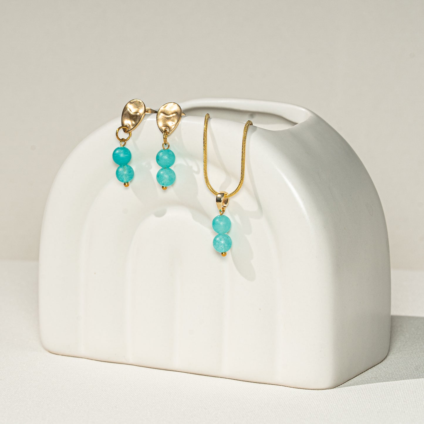 Set Aquamarin, handmade