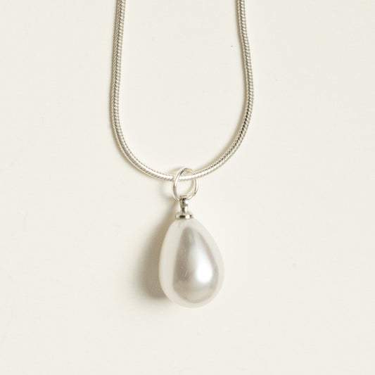 Perlenkette mit weisser Perle, silber