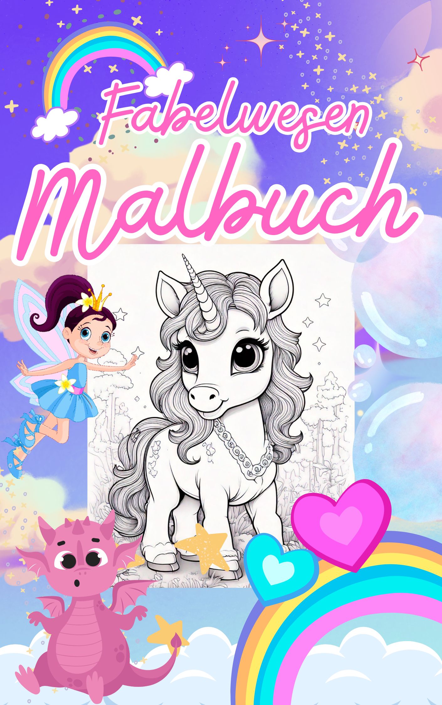 Malbuch für Kinder -Fabelwesen