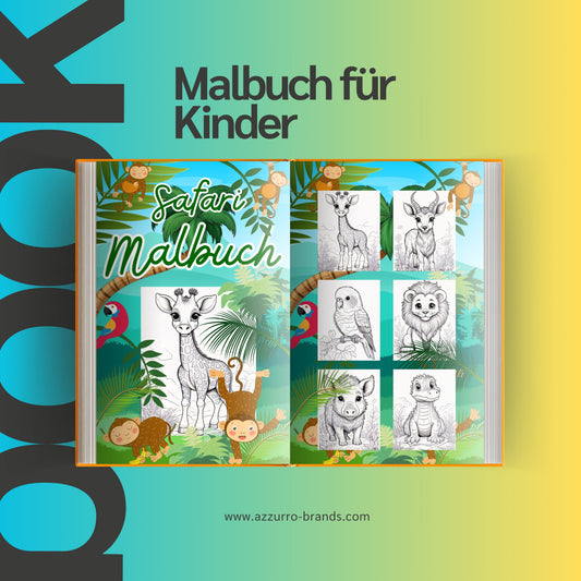 Malbuch für Kinder - Safari Abenteuer
