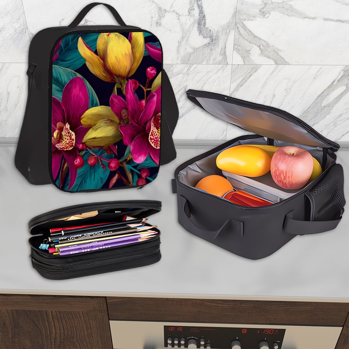 Amor di Stelle® NOVA 3-teiliges Set: Rucksack, Lunchbag & Federmäppchen