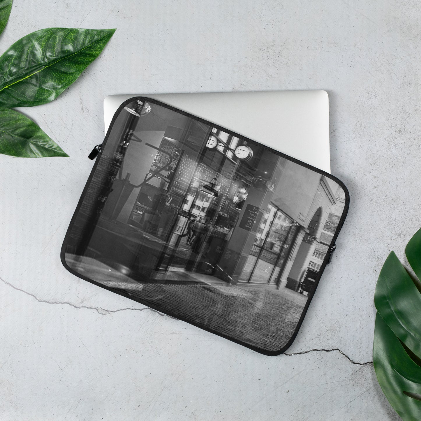 Designer Laptop Tasche black & white