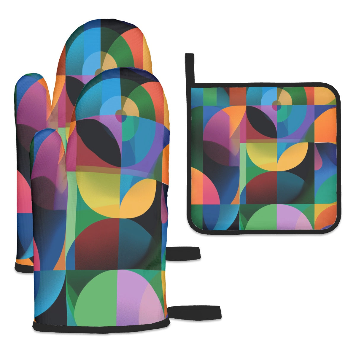 Ofenhandschuh- und Topflappen-Set (3-teilig)