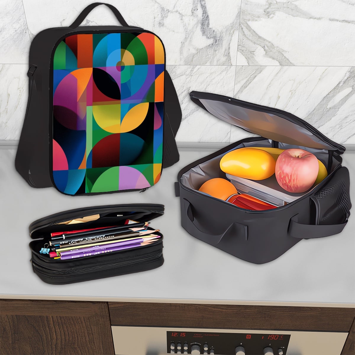 Amor di Stelle® NOVA 3-teiliges Set: Rucksack, Lunchbag & Federmäppchen