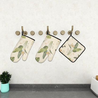 Ofenhandschuh- und Topflappen-Set (3-teilig)