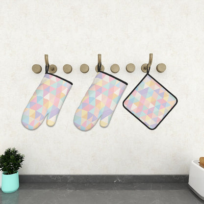 Ofenhandschuh- und Topflappen-Set (3-teilig)