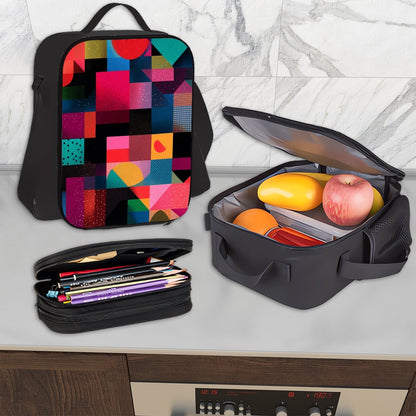 3-teiliges Set: Rucksack, Lunchbag & Federmäppchen
