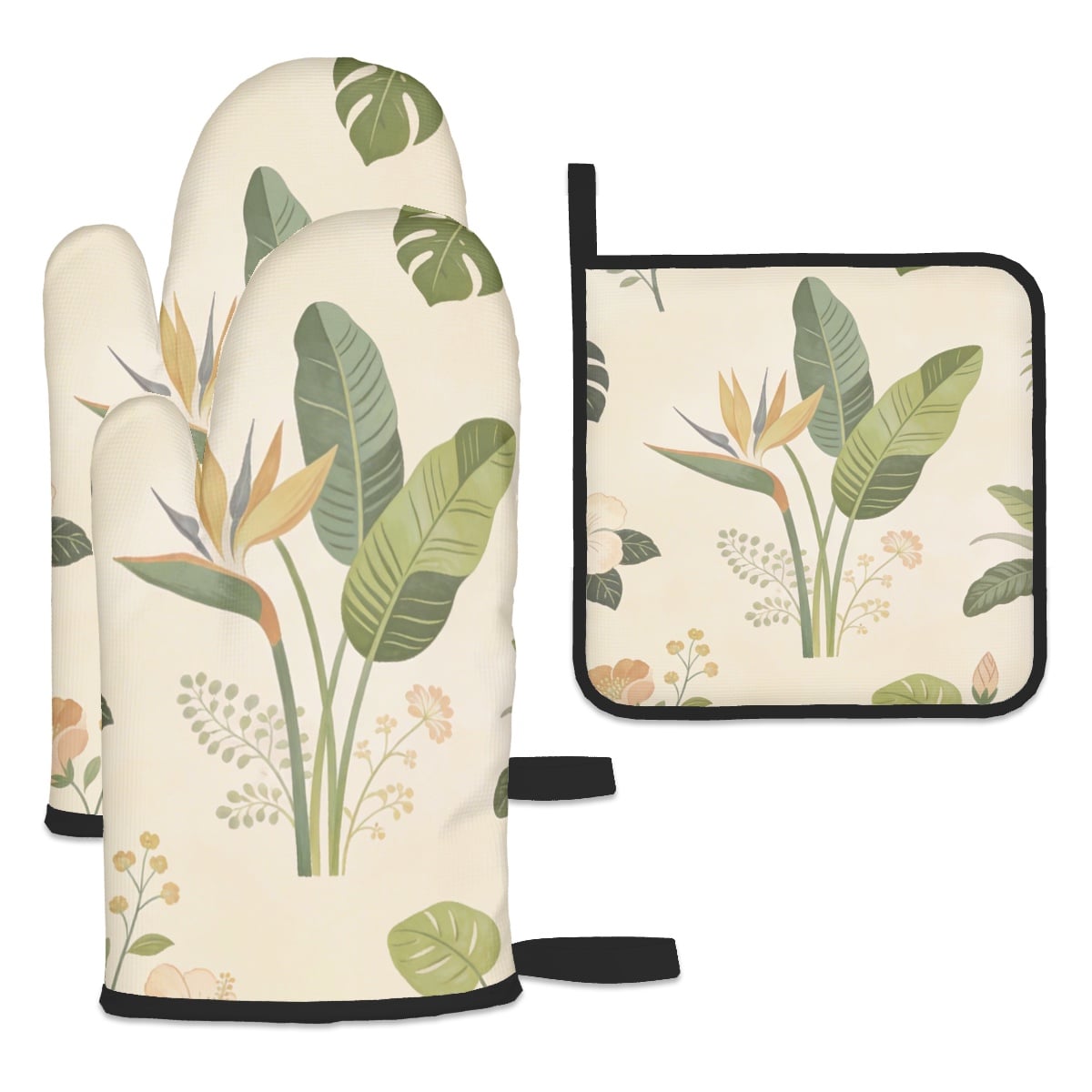 Ofenhandschuh- und Topflappen-Set (3-teilig)