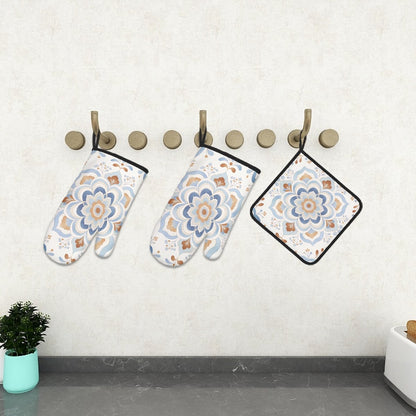 Ofenhandschuh- und Topflappen-Set (3-teilig)