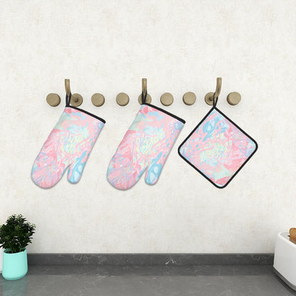Ofenhandschuh- und Topflappen-Set (3-teilig)
