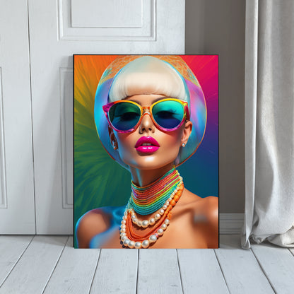 Woman with pink lips / 80 x 60 cm