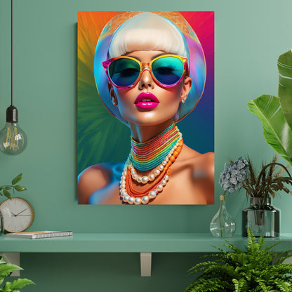 Woman with pink lips / 80 x 60 cm