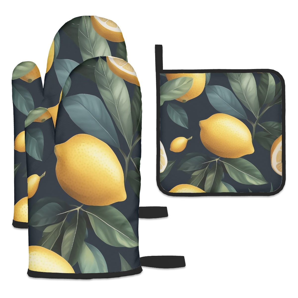 Ofenhandschuh- und Topflappen-Set (3-teilig)