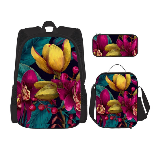 3-teiliges Set: Rucksack, Lunchbag & Federmäppchen