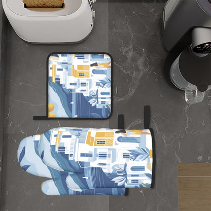 Ofenhandschuh- und Topflappen-Set (3-teilig)
