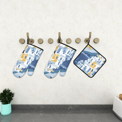 Ofenhandschuh- und Topflappen-Set (3-teilig)