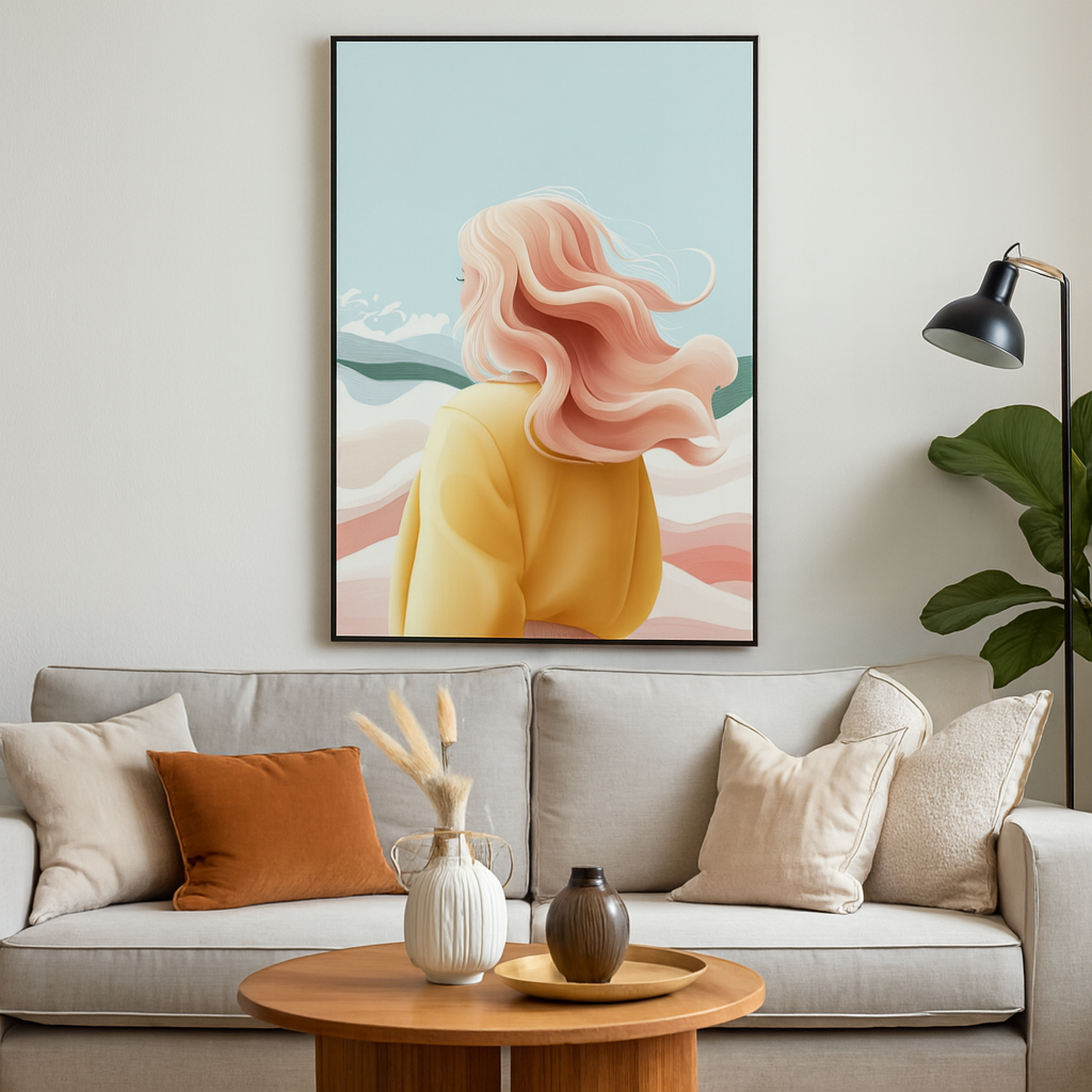 Wandbild Frau am Meer