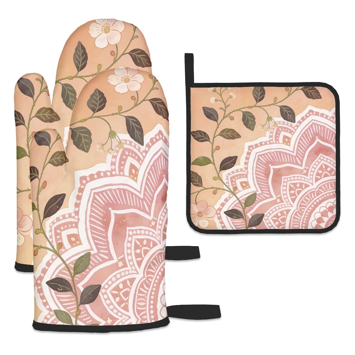 Ofenhandschuh- und Topflappen-Set (3-teilig)