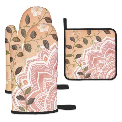 Ofenhandschuh- und Topflappen-Set (3-teilig)