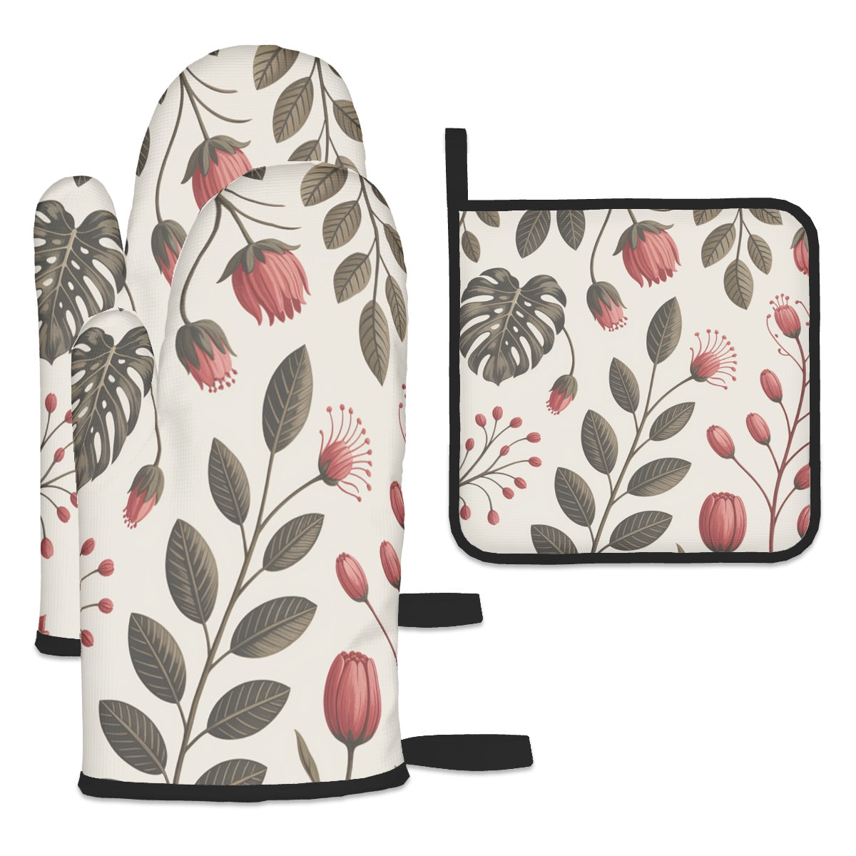 Ofenhandschuh- und Topflappen-Set (3-teilig)