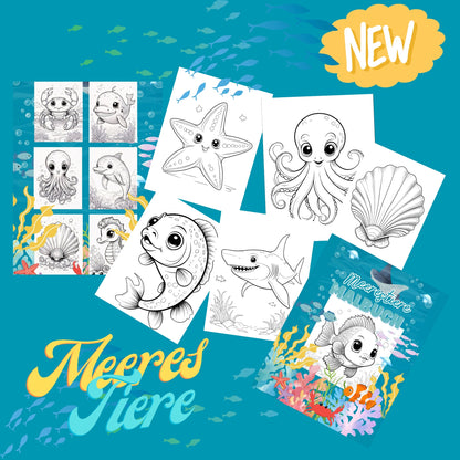 Livre de coloriage pour enfants - Animaux marins