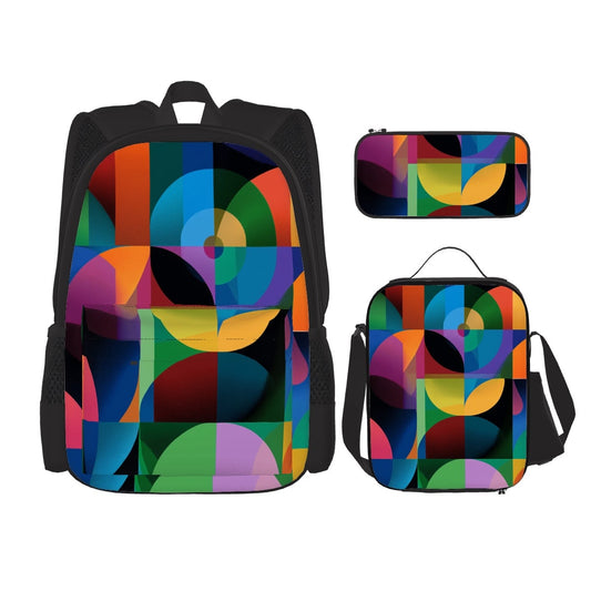 3-teiliges Set: Rucksack, Lunchbag & Federmäppchen