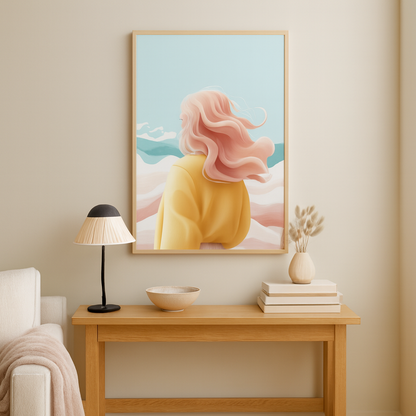 Wandbild Frau am Meer