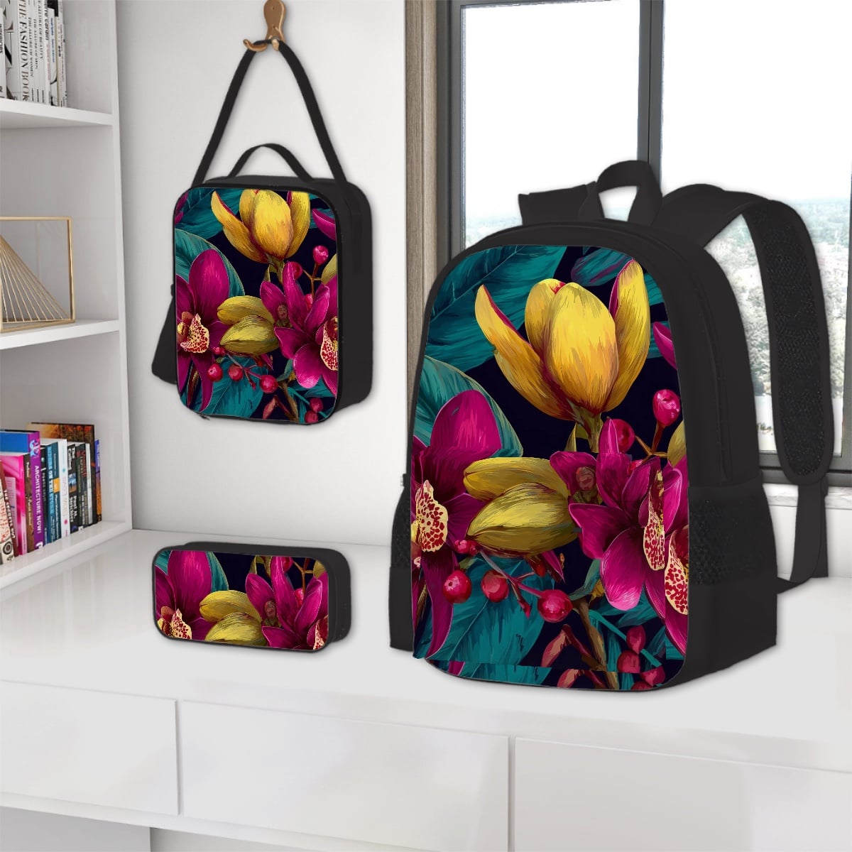 Amor di Stelle® NOVA 3-teiliges Set: Rucksack, Lunchbag & Federmäppchen