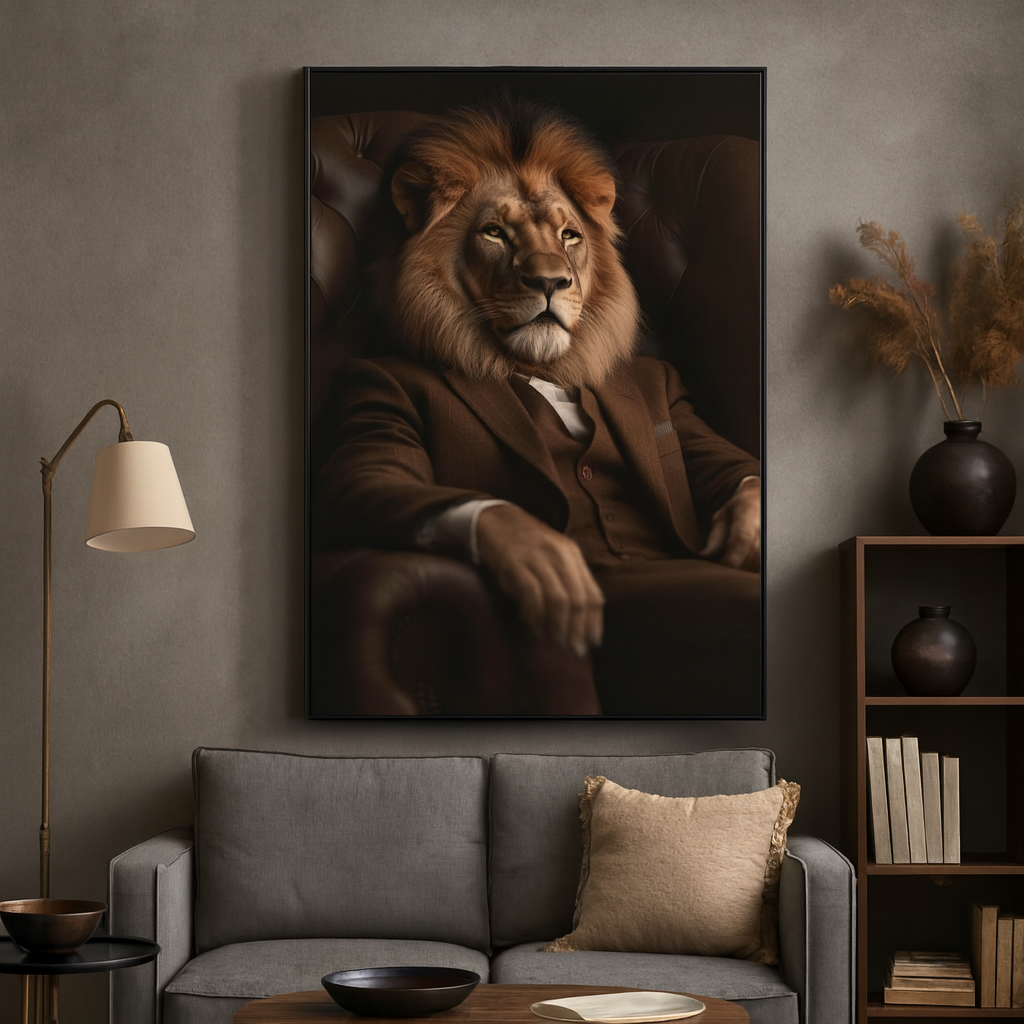 Wandbild Lion Business