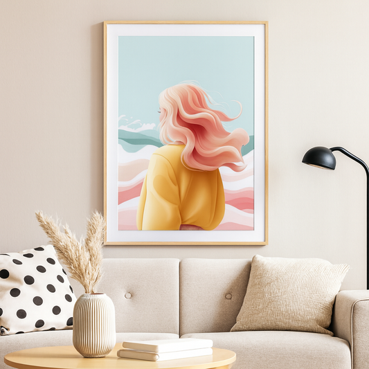 Wandbild Frau am Meer