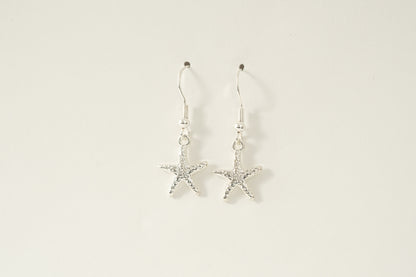 Starfish drop earrings silver-colored