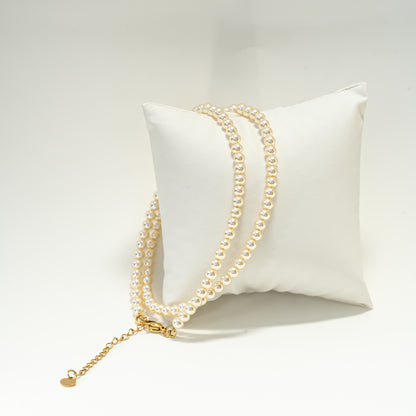 Perlenkette in champagner, handmade