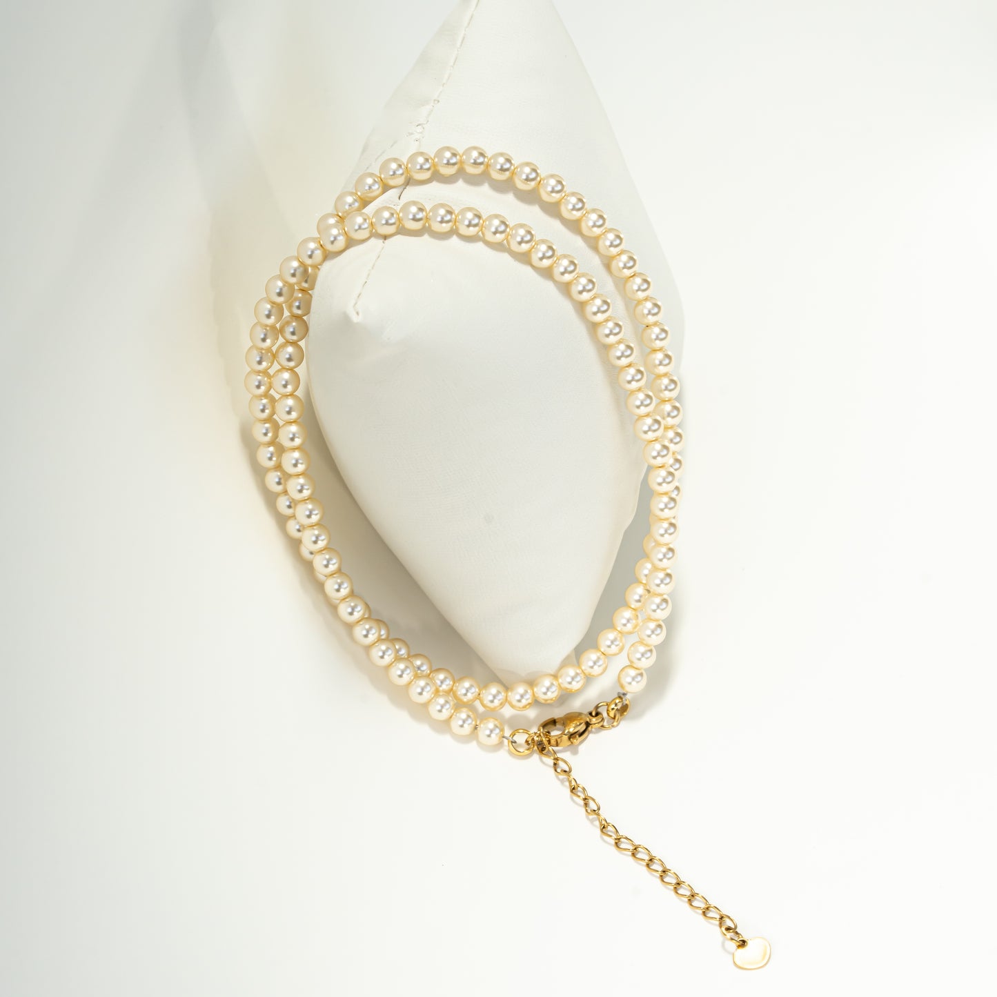 Perlenkette in champagner, handmade