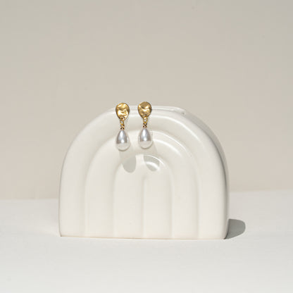 Perlenohrringe, Edelstahl, handmade