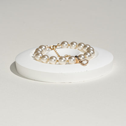 Champagnerfarbenes Perlenarmband, handmade