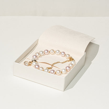 Roséfarbenes Perlenarmband, handmade