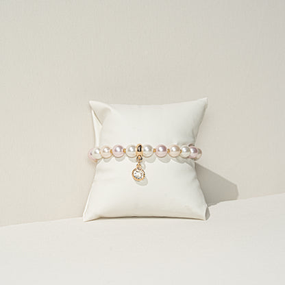 Roséfarbenes Perlenarmband, handmade